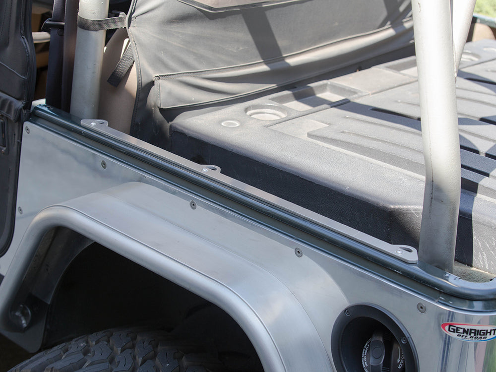 
                  
                    Jeep Tie Down System Tub Rail Lock And Load 07-Pres Wrangler JKU 4 Door Pair Aluminum Bare GenRight
                  
                