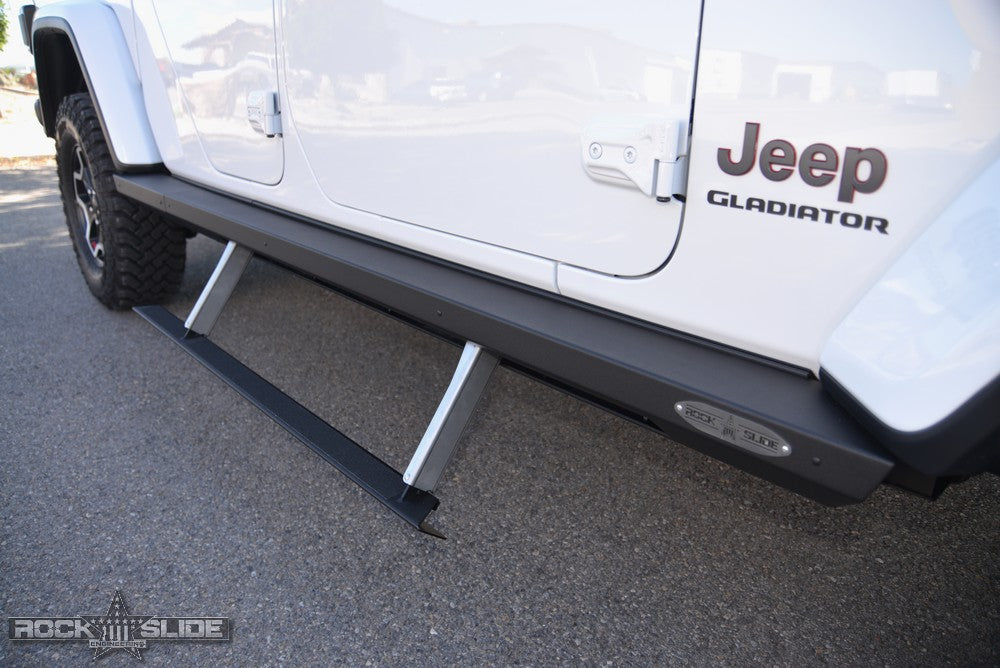 
                  
                    JT Gladiator Side Step Sliders For 20-Pres Jeep Gladiator Set Rock Slide Engineering
                  
                
