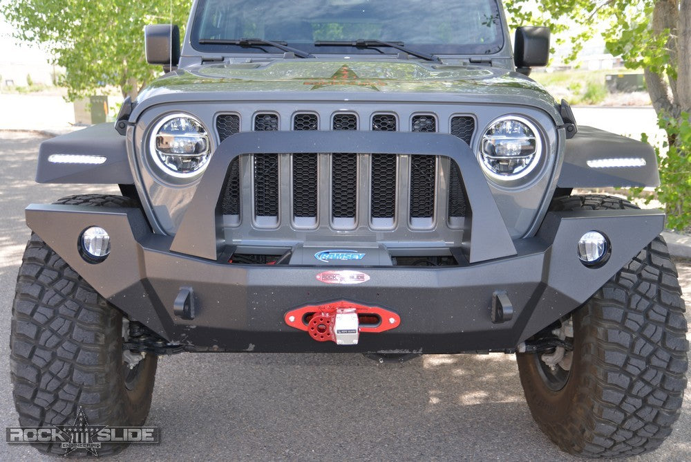 Jeep JL/JT Full Front Bumper For 18-Pres Wrangler JL/Gladiator Rigid Series Complete With Winch Plate Rock Slide Engineering