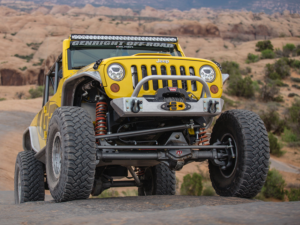 Jeep Bumper Winch Guard Lo-Pro 07-Pres Wrangler JK, JKU Front Aluminum Bare GenRight